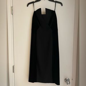 Black Halo Lena Strapless Velvet Inset Dress, Size 4